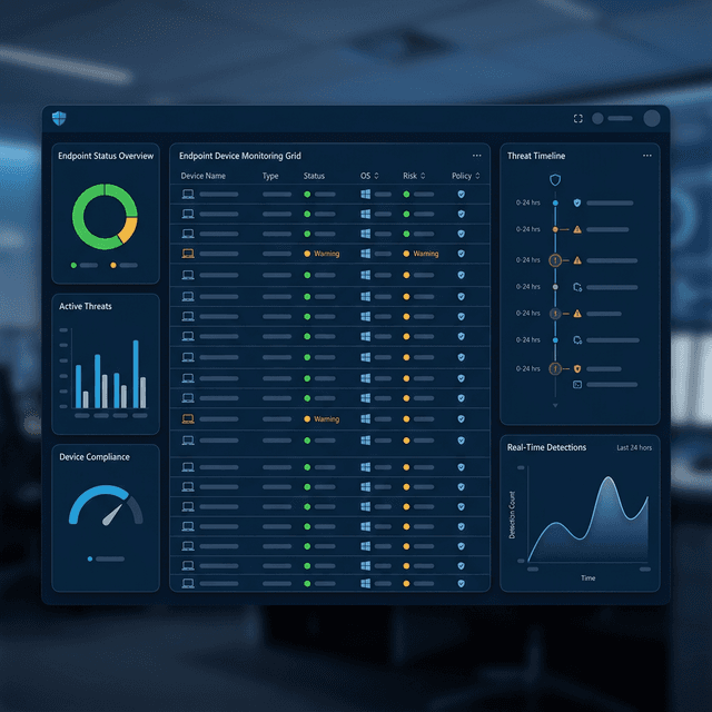 Microsoft Defender for Endpoint security dashboard